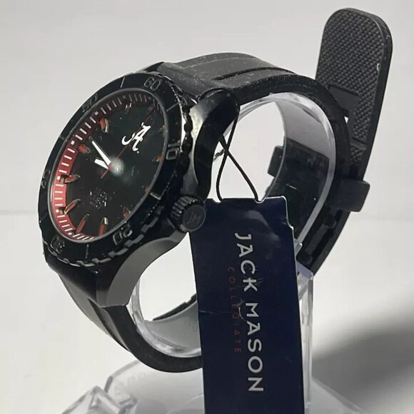 Alabama Crimson Tide NCAA Black Silicone Watch by Jack Mason NEW - Picture 3 of 7